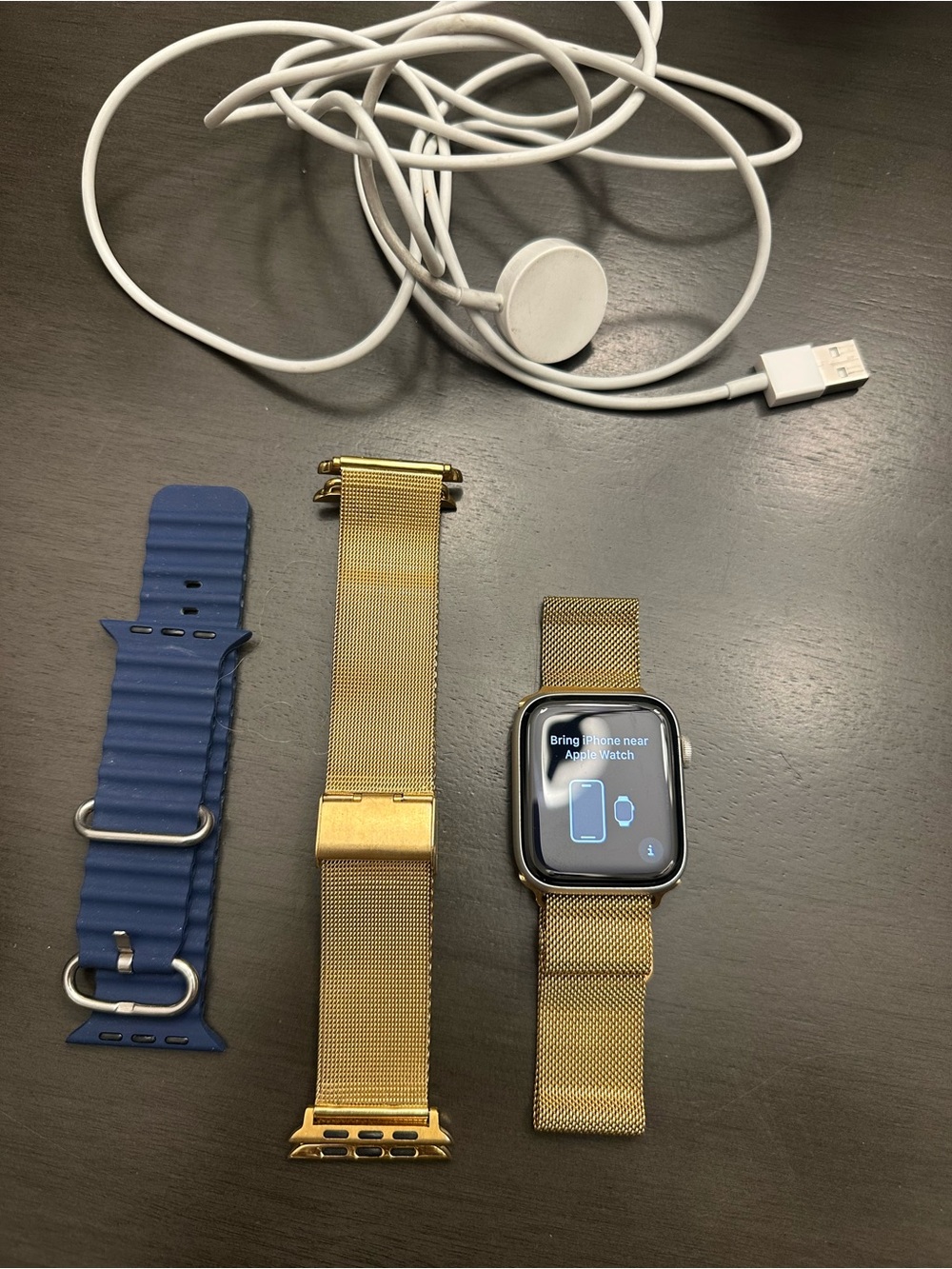 Apple Series 5 44MM Smartwatch Silver Titanium with Extra Bands